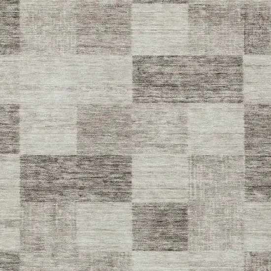 Beige And Gray Geometric Washable Indoor Outdoor Area Rug Photo 5