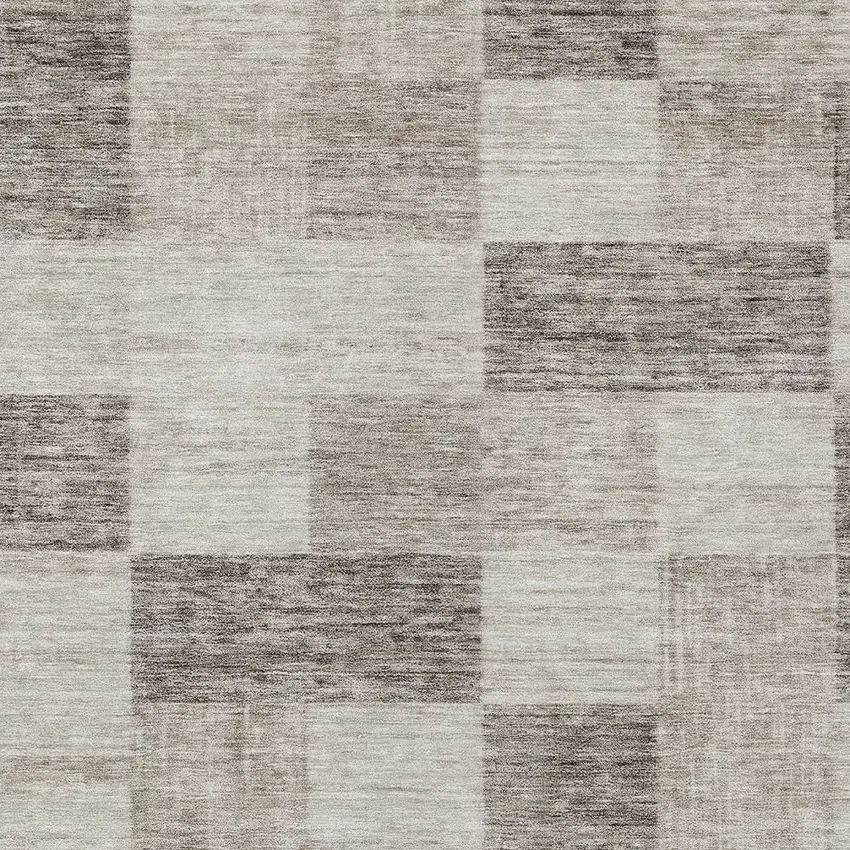 Beige And Gray Geometric Washable Indoor Outdoor Area Rug Photo 5