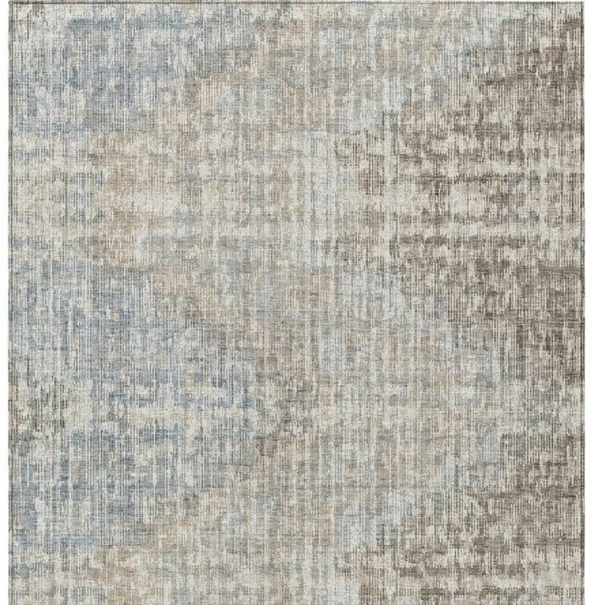 Beige And Gray Geometric Washable Indoor Outdoor Area Rug Photo 6