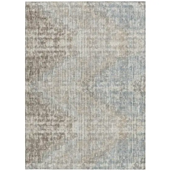 Beige And Gray Geometric Washable Indoor Outdoor Area Rug Photo 3
