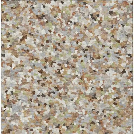 Beige And Gray Geometric Washable Indoor Outdoor Area Rug Photo 3