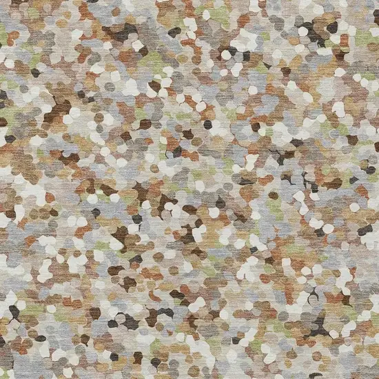 Beige And Gray Geometric Washable Indoor Outdoor Area Rug Photo 2