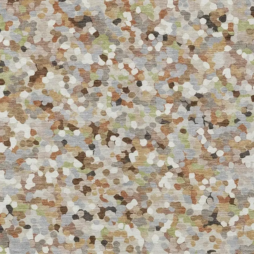 Beige And Gray Geometric Washable Indoor Outdoor Area Rug Photo 2