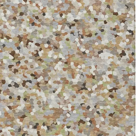 Beige And Gray Geometric Washable Indoor Outdoor Area Rug Photo 2