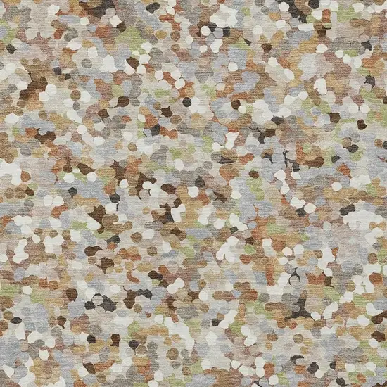 Beige And Gray Geometric Washable Indoor Outdoor Area Rug Photo 2