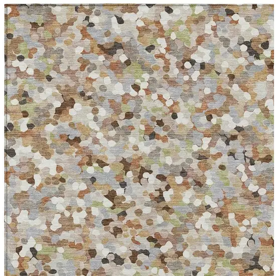 Beige And Gray Geometric Washable Indoor Outdoor Area Rug Photo 2