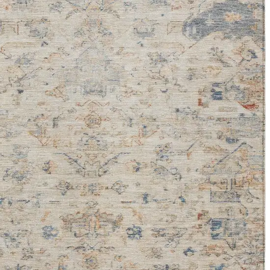 Beige And Gray Medallion Washable Indoor Outdoor Area Rug Photo 7