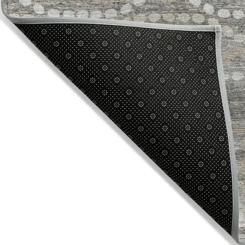 Beige And Gray Ogee Washable Indoor Outdoor Area Rug Photo 8