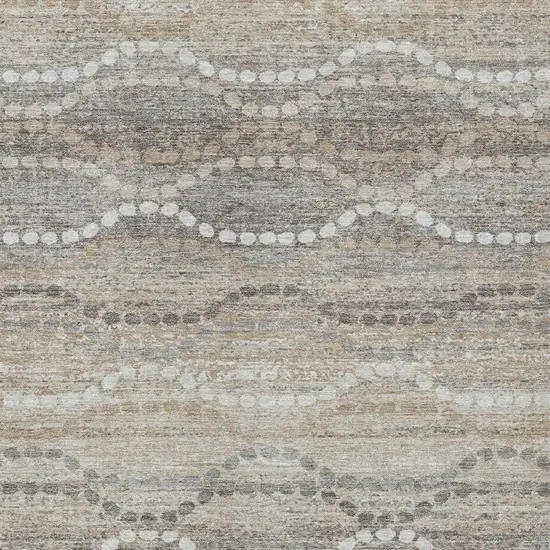 Beige And Gray Ogee Washable Indoor Outdoor Area Rug Photo 7