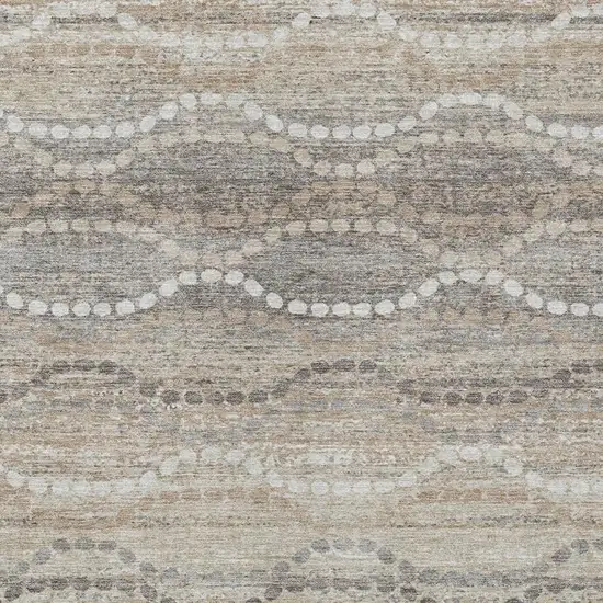 Beige And Gray Ogee Washable Indoor Outdoor Area Rug Photo 3