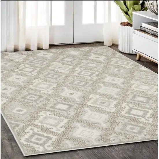 Beige And Gray Oriental Area Rug Photo 1
