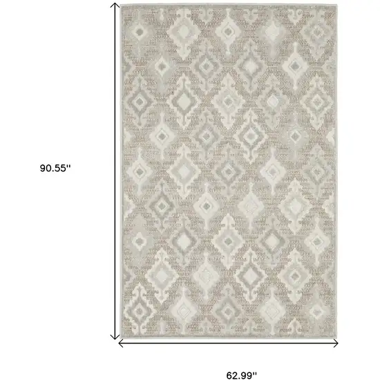 Beige And Gray Oriental Area Rug Photo 3