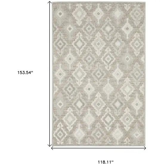 Beige And Gray Oriental Area Rug Photo 3
