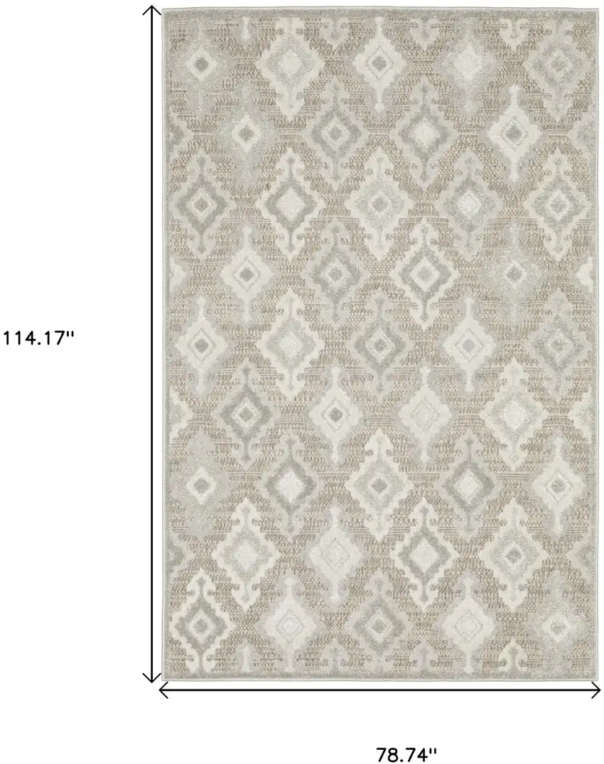 Beige And Gray Oriental Area Rug Photo 3