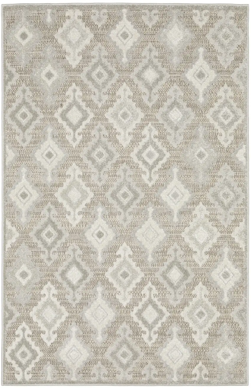 Beige And Gray Oriental Area Rug Photo 2