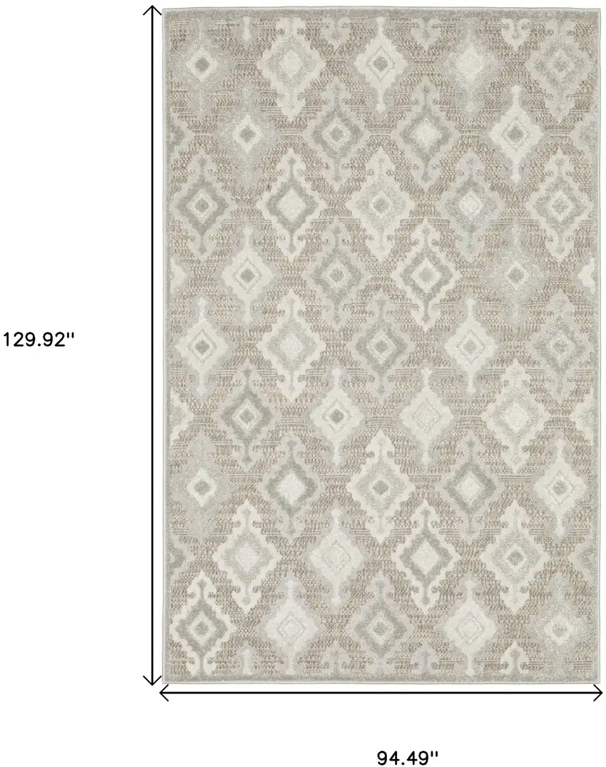 Beige And Gray Oriental Area Rug Photo 3