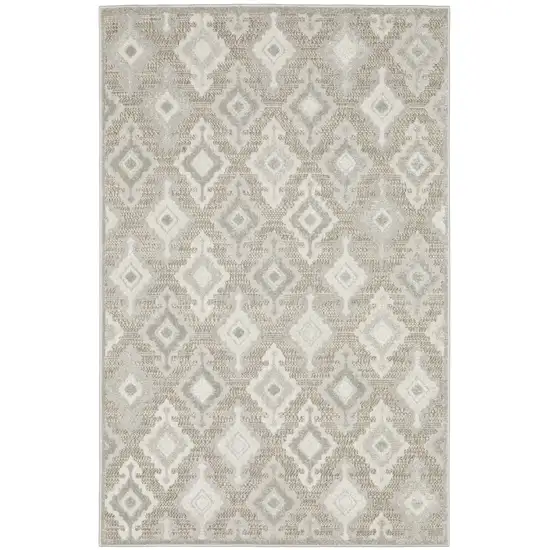 Beige And Gray Oriental Area Rug Photo 2