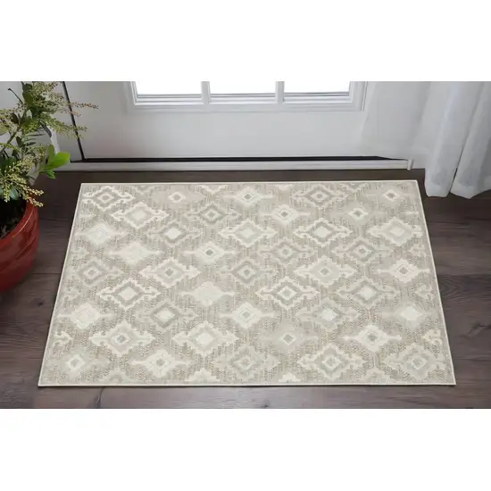 Beige And Gray Oriental Area Rug Photo 1