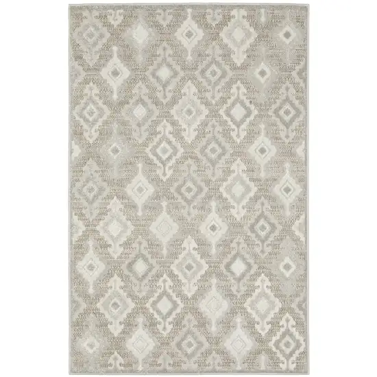 Beige And Gray Oriental Area Rug Photo 5