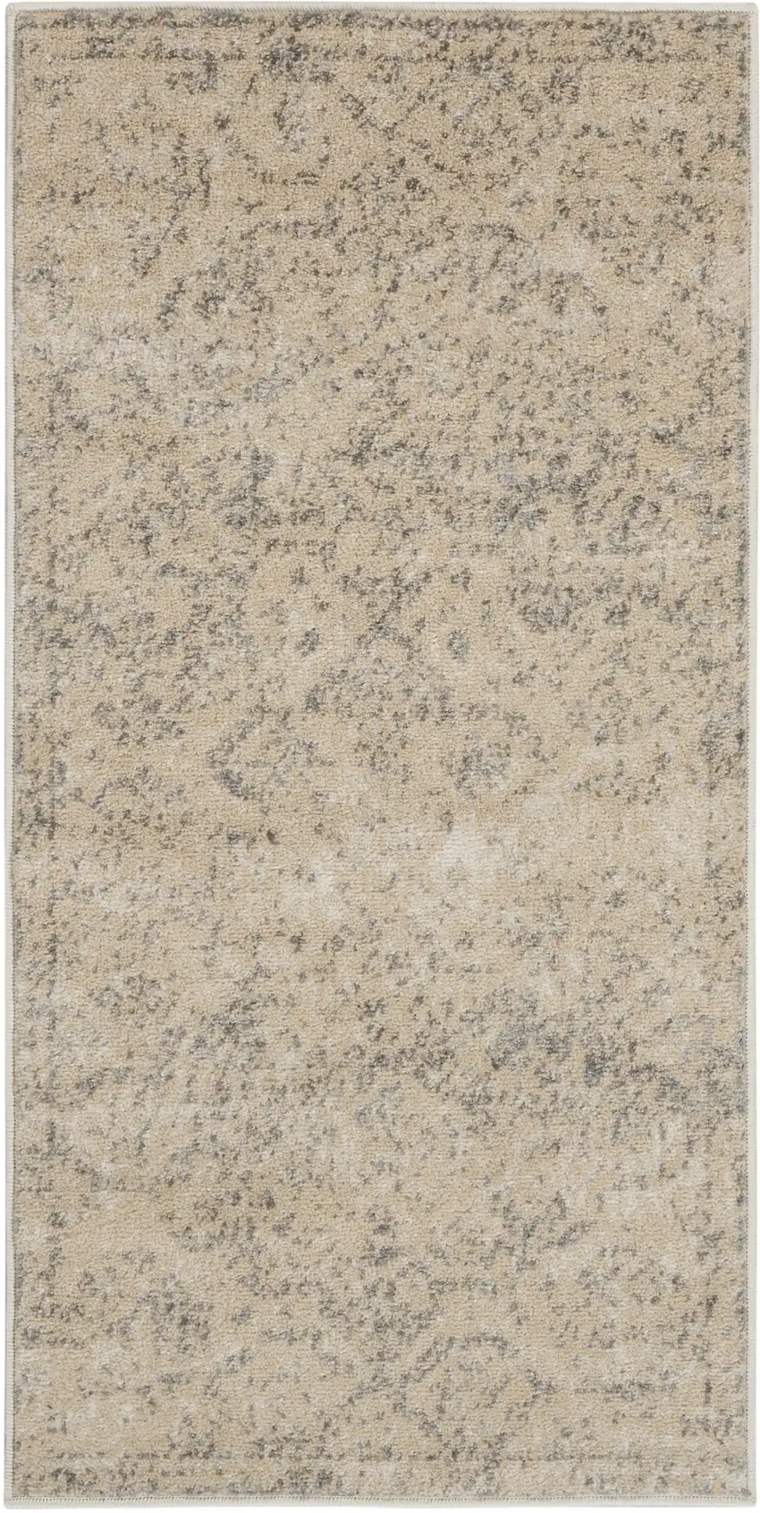 Beige And Gray Oriental Distressed Area Rug Photo 2