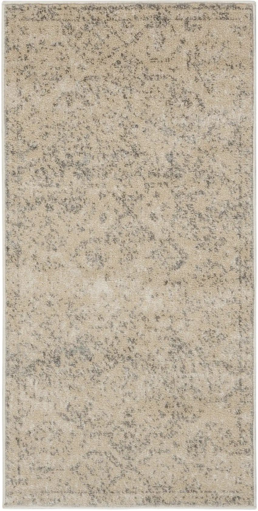 Beige And Gray Oriental Distressed Area Rug Photo 5