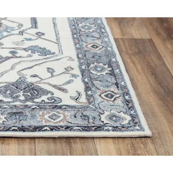 Beige And Gray Oriental Hand Tufted Area Rug Photo 3