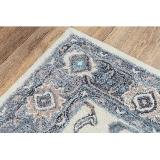 Beige And Gray Oriental Hand Tufted Area Rug Photo 5
