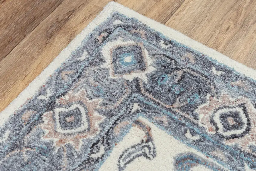 Beige And Gray Oriental Hand Tufted Area Rug Photo 5