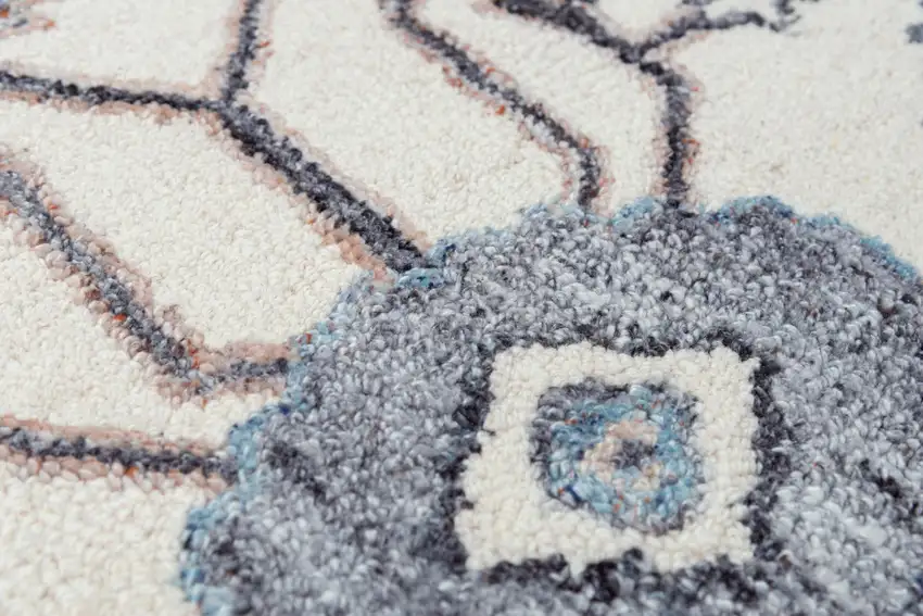 Beige And Gray Oriental Hand Tufted Area Rug Photo 4