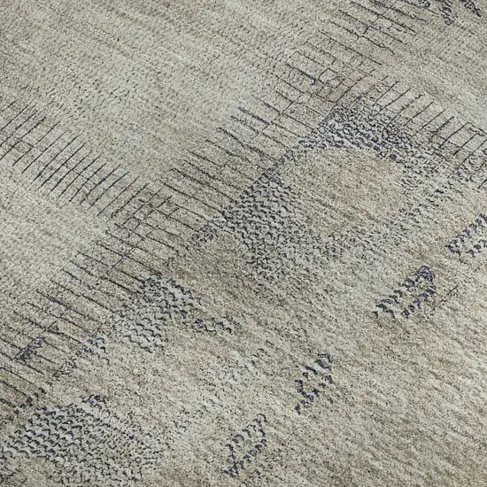 Beige And Gray Patchwork Washable Area Rug With UV Protection Photo 2