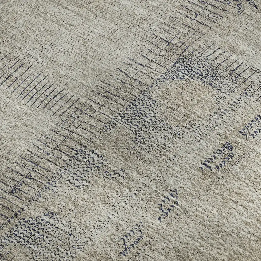 Beige And Gray Patchwork Washable Area Rug With UV Protection Photo 2