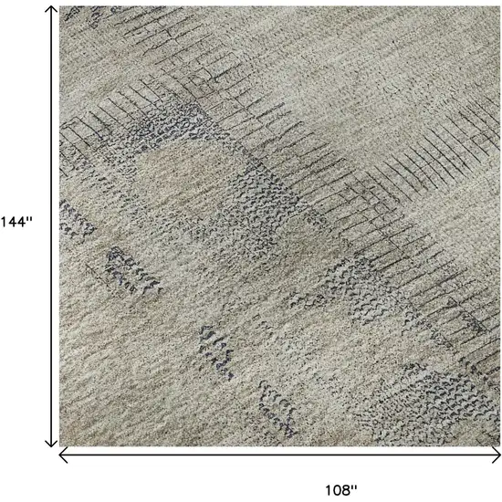 Beige And Gray Patchwork Washable Area Rug With UV Protection Photo 9