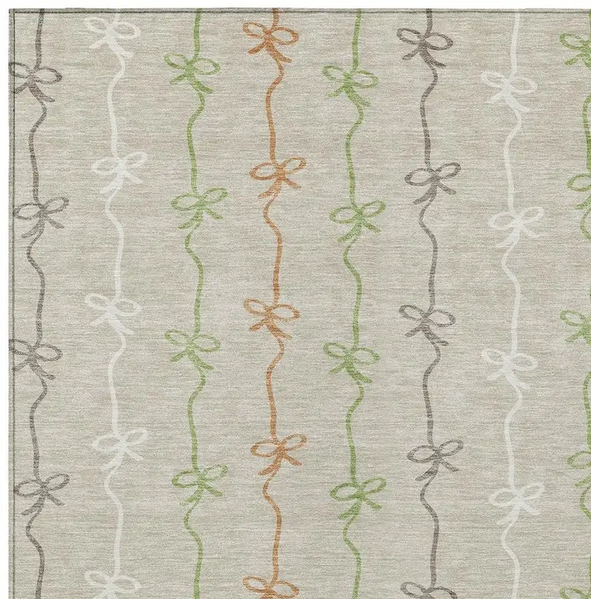Beige And Gray Southwestern Washable Indoor Outdoor Area Rug Photo 2