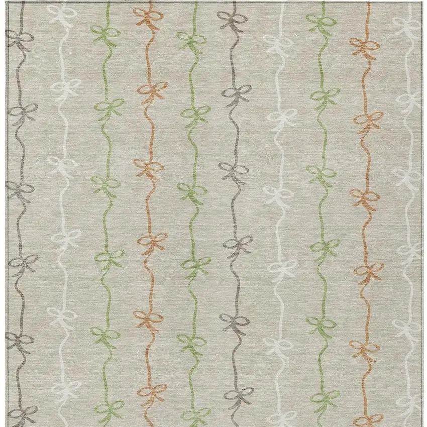 Beige And Gray Southwestern Washable Indoor Outdoor Area Rug Photo 3