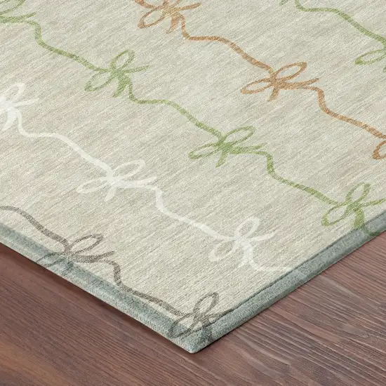 Beige And Gray Southwestern Washable Indoor Outdoor Area Rug Photo 4