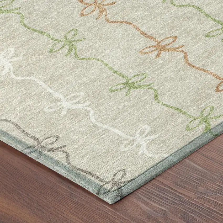 Beige And Gray Southwestern Washable Indoor Outdoor Area Rug Photo 4