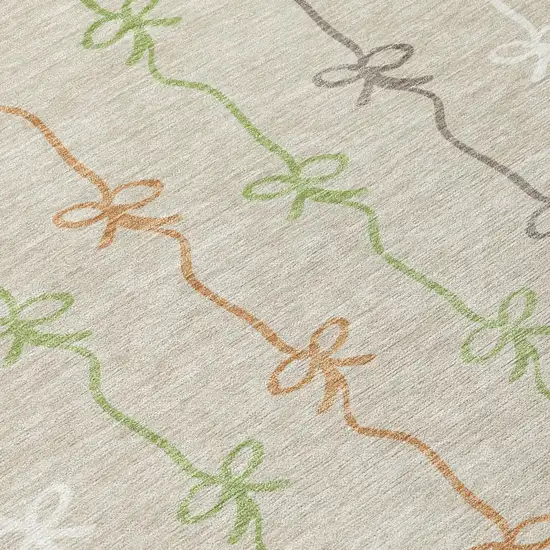 Beige And Gray Southwestern Washable Indoor Outdoor Area Rug Photo 5