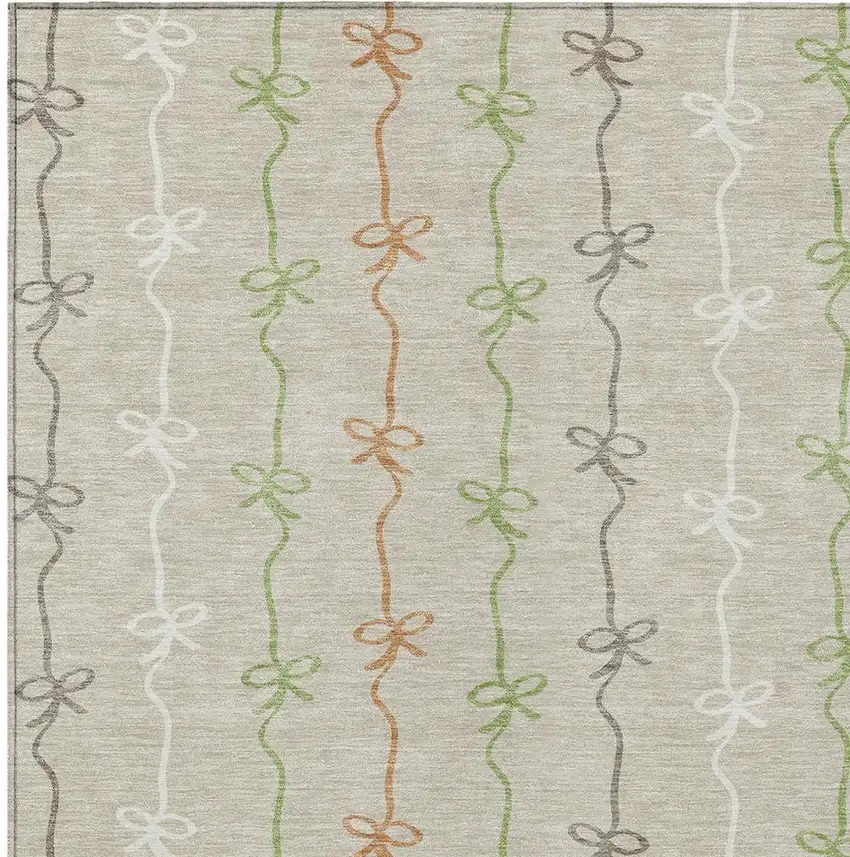 Beige And Gray Southwestern Washable Indoor Outdoor Area Rug Photo 2