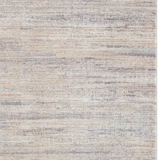 Beige And Gray Striped Square Rug Photo 4