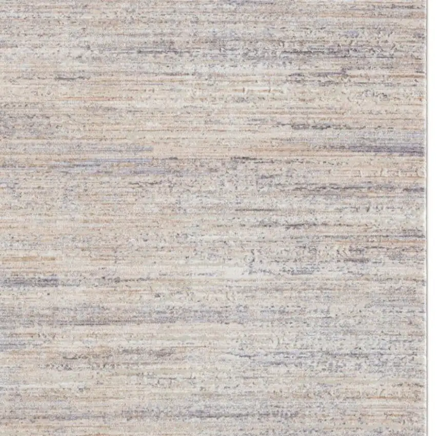 Beige And Gray Striped Square Rug Photo 4