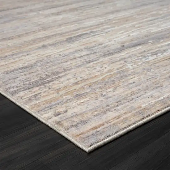 Beige And Gray Striped Square Rug Photo 8