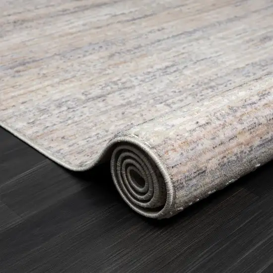 Beige And Gray Striped Square Rug Photo 9