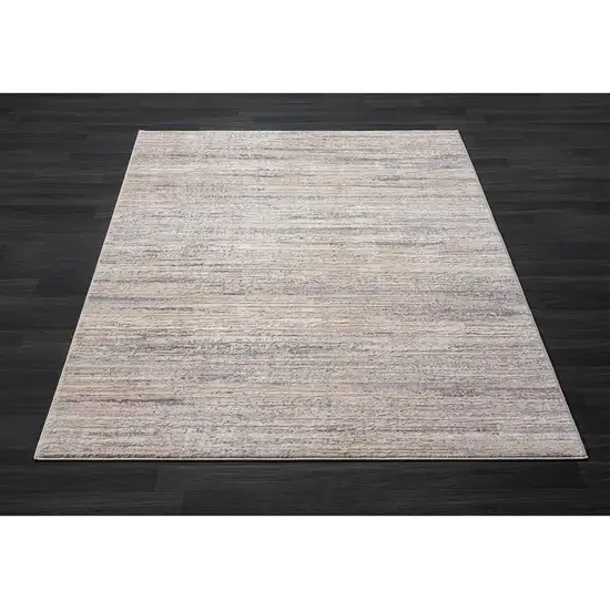 Beige And Gray Striped Square Rug Photo 7