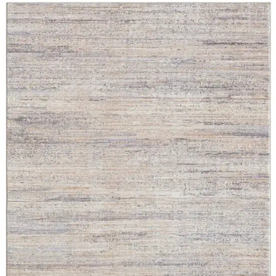 Beige And Gray Striped Square Rug Photo 5