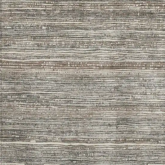 Beige And Gray Striped Washable Indoor Outdoor Area Rug Photo 3