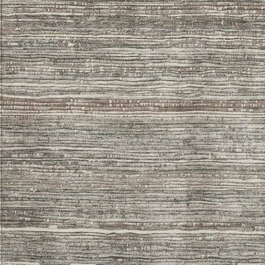 Beige And Gray Striped Washable Indoor Outdoor Area Rug Photo 3