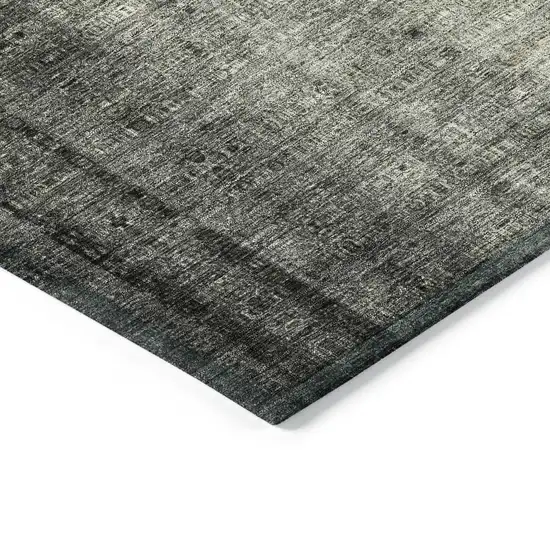Beige And Gray Striped Washable Indoor Outdoor Area Rug Photo 6