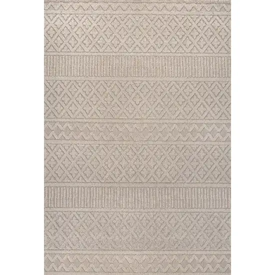 Beige And Gray Trellis Indoor Outdoor Area Rug Photo 1