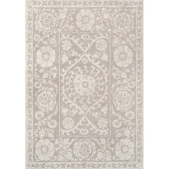 Beige And Gray Tribal Washable Area Rug With UV Protection Photo 2