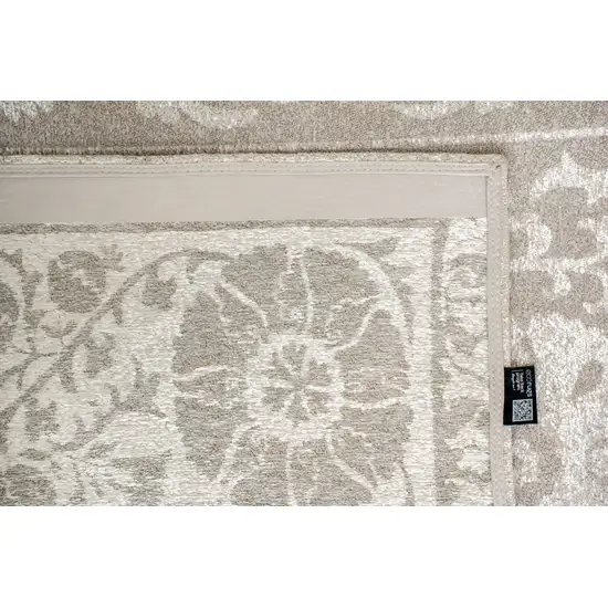 Beige And Gray Tribal Washable Area Rug With UV Protection Photo 9